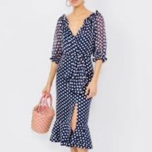 Saloni Printed Olivia Midi Length Dress